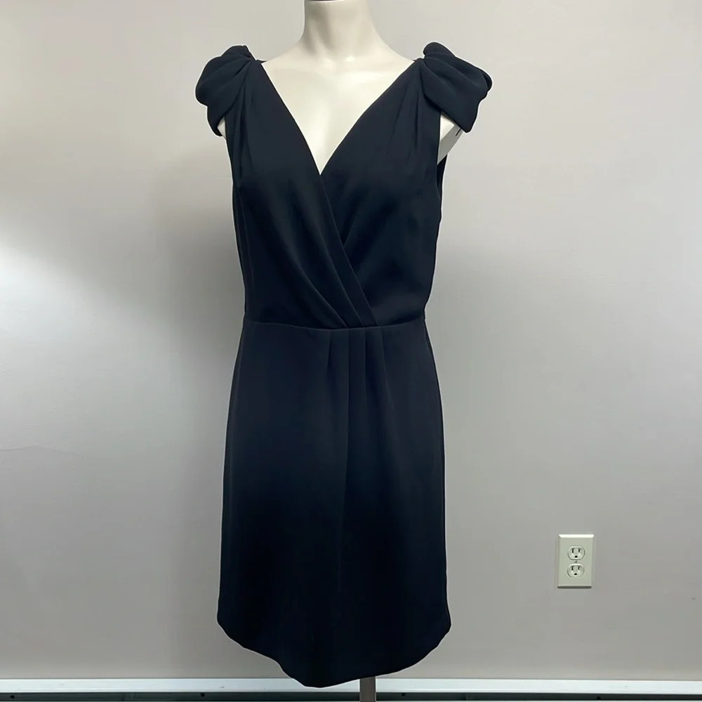 NWT Ann Taylor LOFT Black Cap Sleeve Cocktail Dress 4